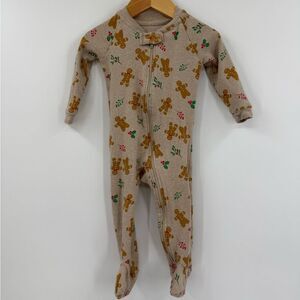 Pact Baby Jolly Gingerbread Holiday Organic Cotton Pajamas | Oatmeal | 9-12mo